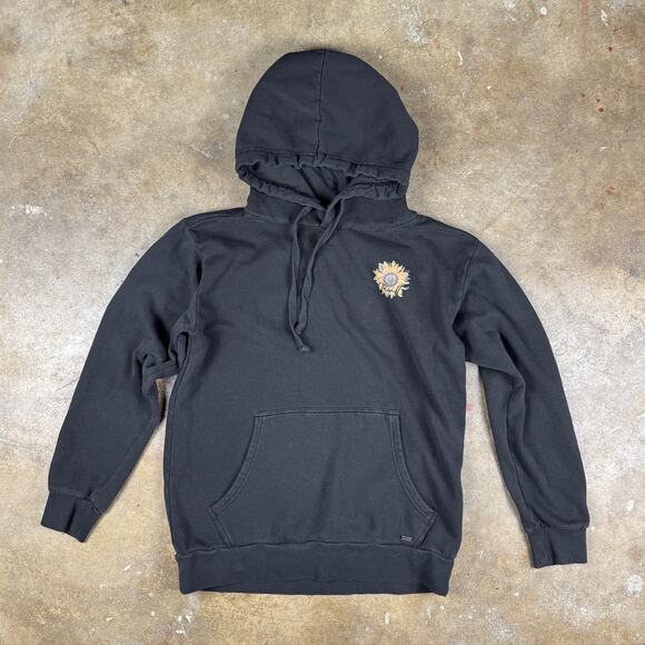 O’Neill Men’s Small Black Sunflower Graphic Hoodie Surf Skate Sweatshirt - Picture 1 of 10